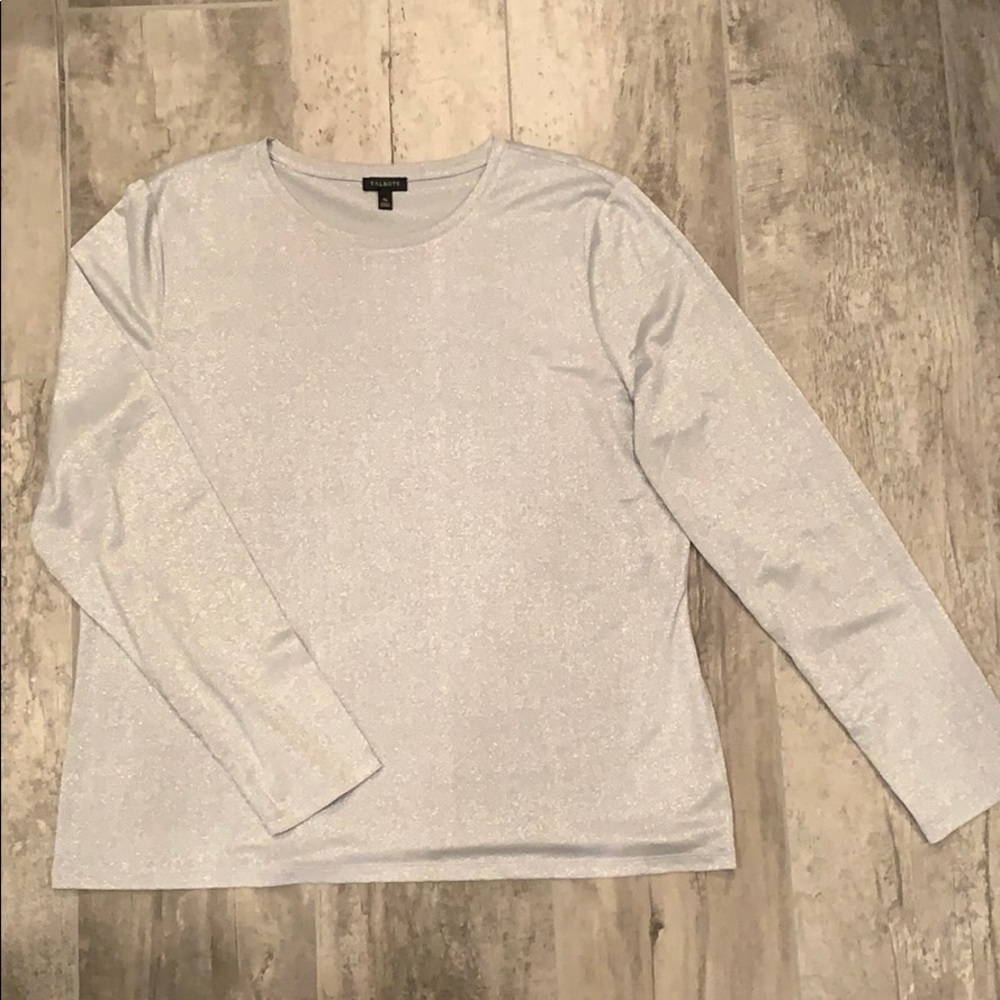Talbots Shimmering Silver Top
